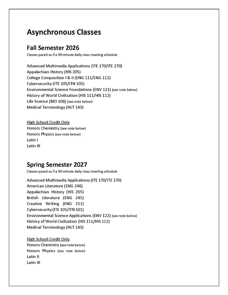 2026-2027 Course Schedule, page 3