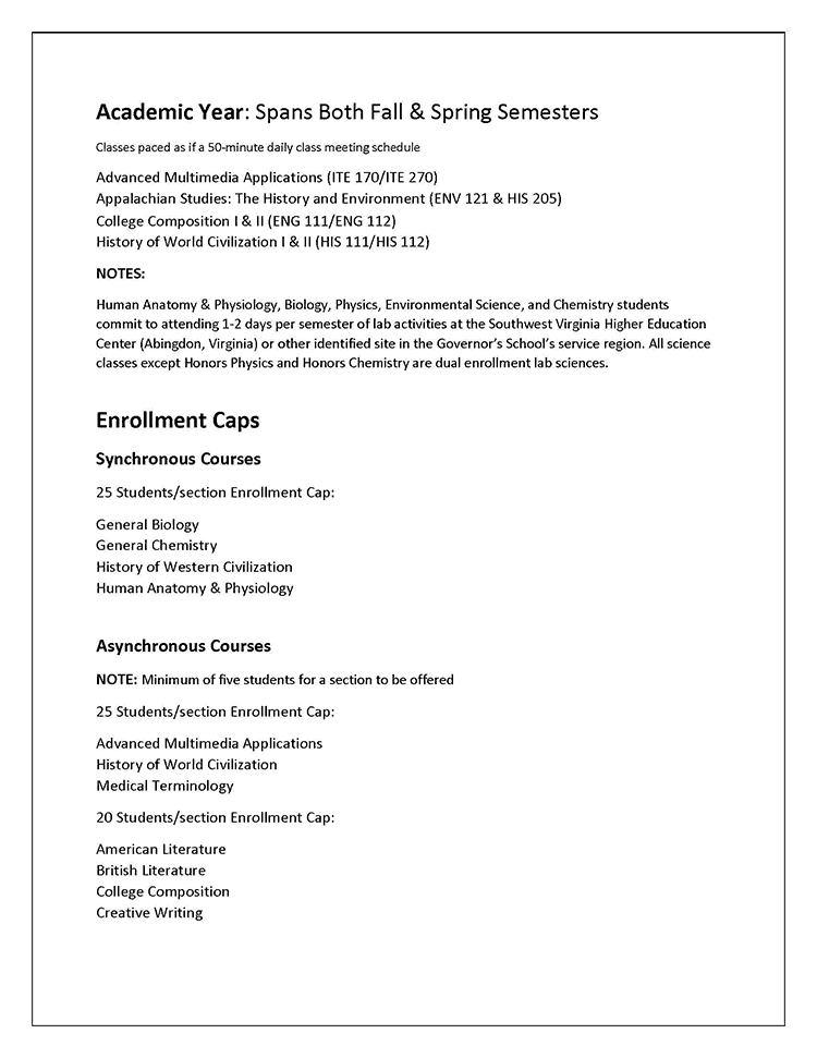 2026-2027 Course Schedule, page 4