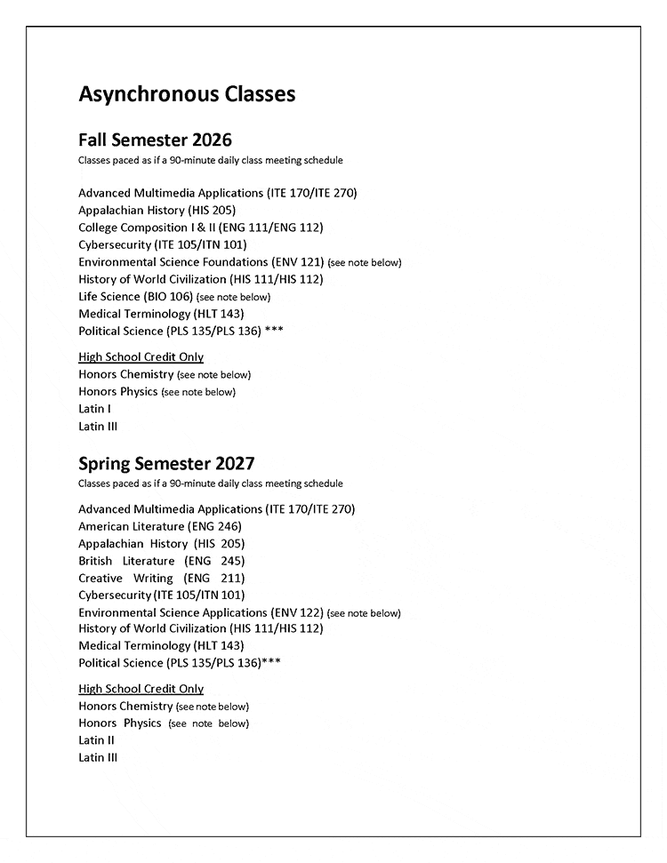 2026-2027 Course Schedule, page 3